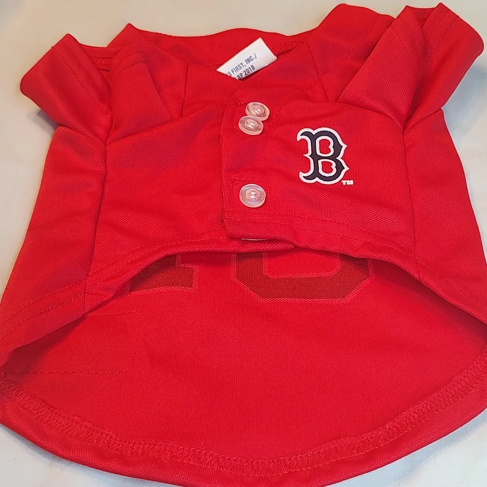 🐕MLB Official Pet Wear Boston Red Sox #01 Red Dog Shirt  small